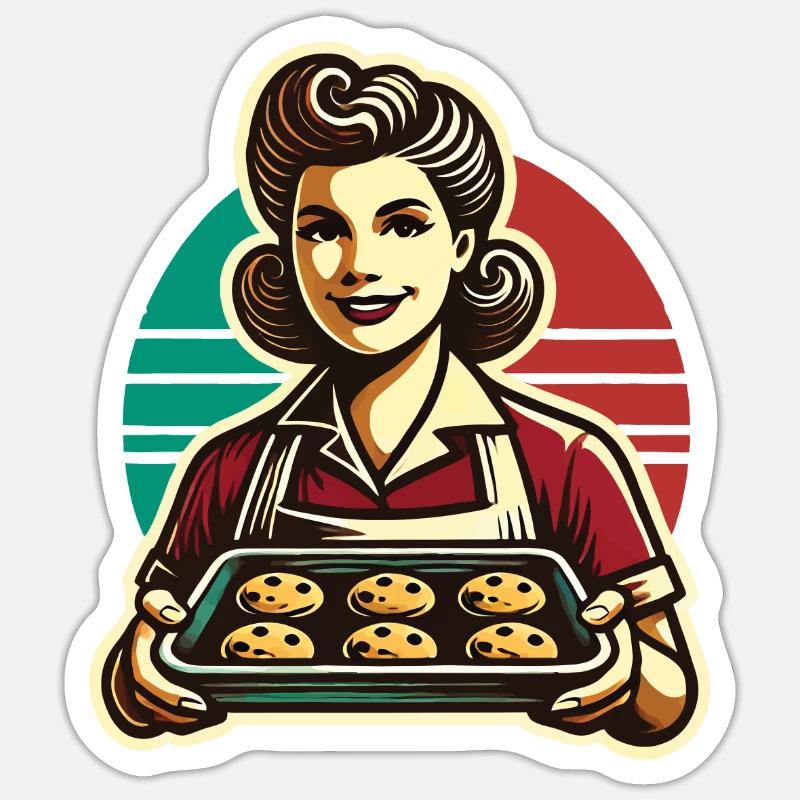 Nostalgisches Backerlebnis Retro - Sticker Größe S (10 x 10 cm) - Mattweiß