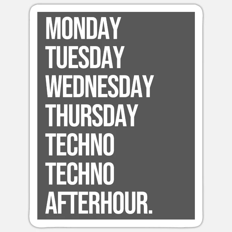 TECHNO WEEK Sticker Größe S (10 x 10 cm)