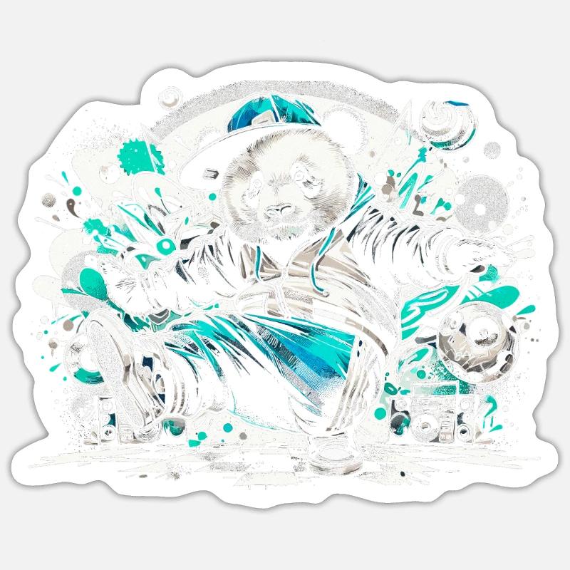 Breakdancing Breakdance Panda Sticker taille S (10 x 10 cm)