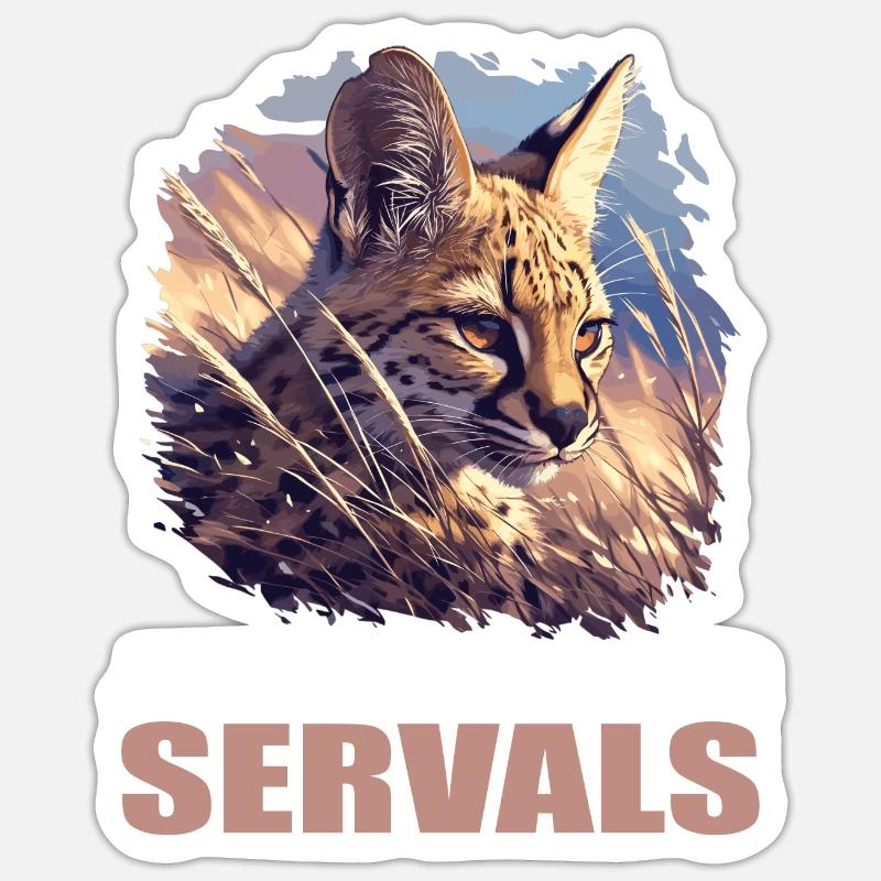 Servale Serval - Sticker size S (10 x 10 cm) - white matte