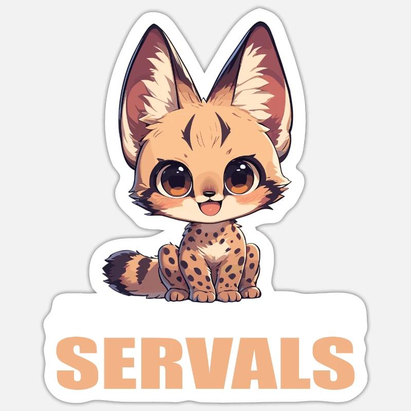 Servale Serval - Sticker taille S (10 x 10 cm) - blanc mat