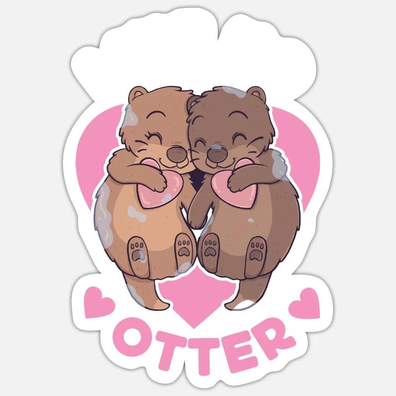 Otter Pun Like No Otter - Sticker Größe S (10 x 10 cm) - Mattweiß