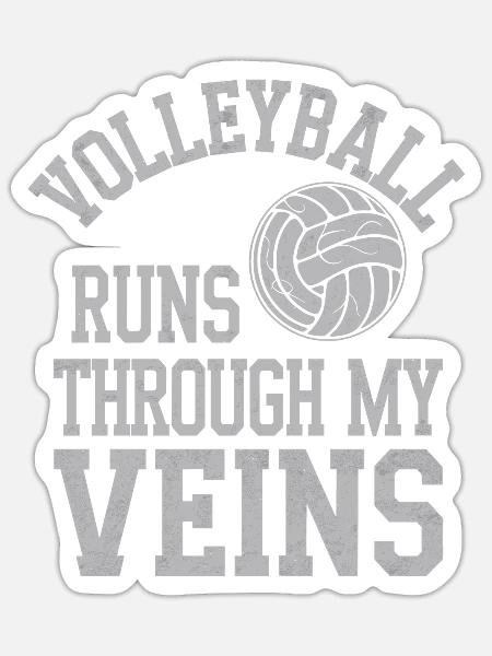 Volleyballspieler Und Fan Spike Servieren - Sticker Größe S (10 x 10 cm) - Mattweiß