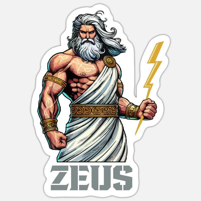 zeus - Sticker Größe S (10 x 10 cm) - Mattweiß