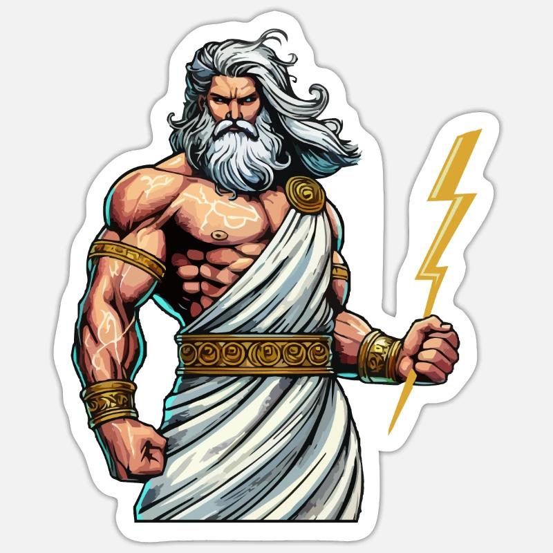 Zeus - Sticker Größe S (10 x 10 cm) - Mattweiß
