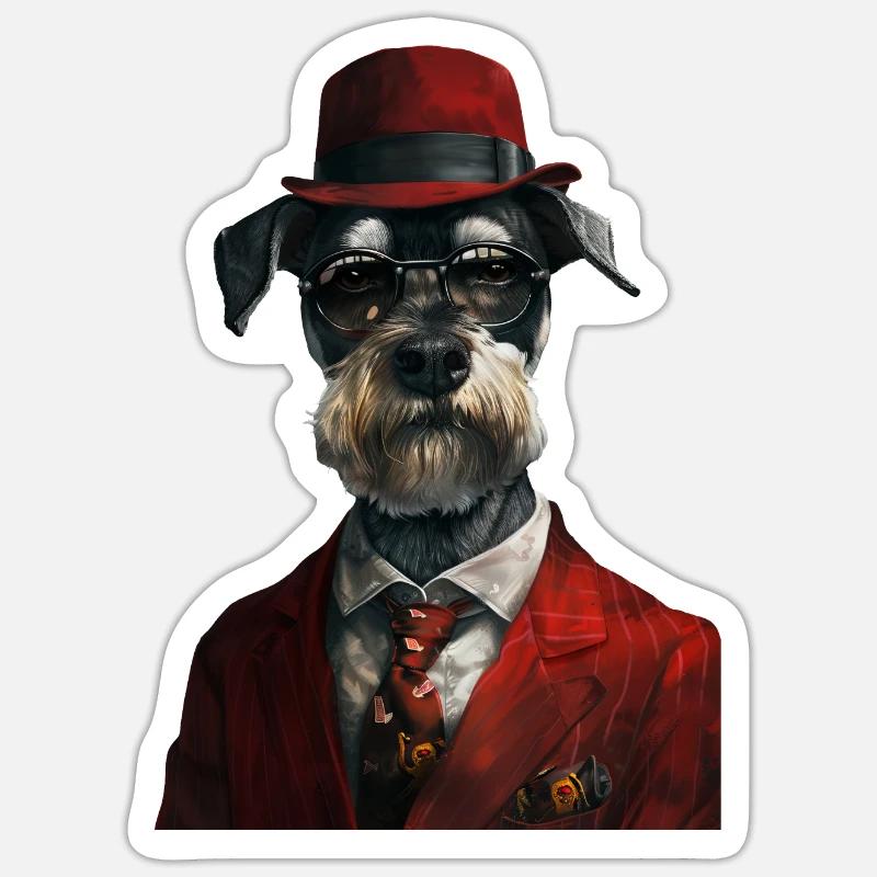 Schnauzer - Sticker Größe S (10 x 10 cm) - Mattweiß
