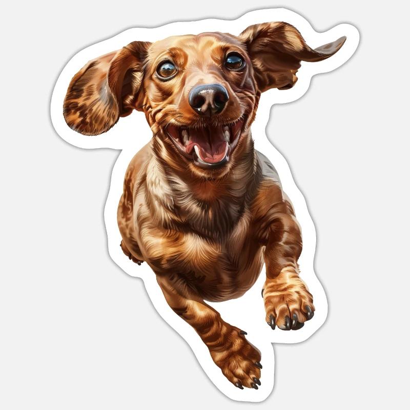 Dackel - Sticker Größe S (10 x 10 cm) - Mattweiß