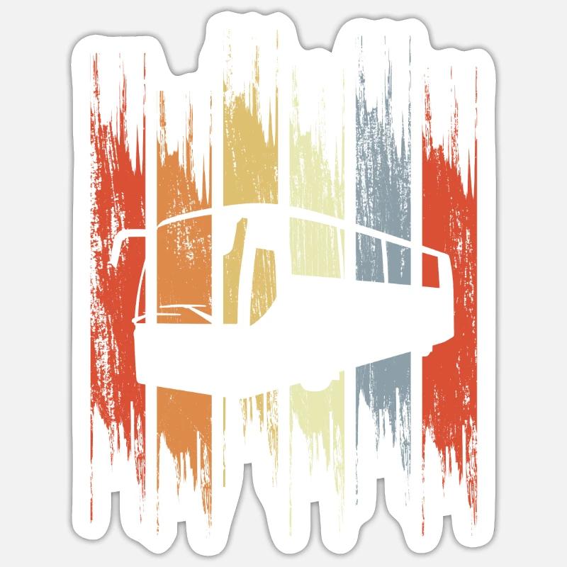 Retro Bus - Sticker size S (10 x 10 cm) - white matte