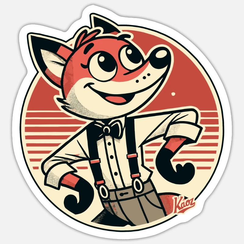 Funny and charming fox - Sticker size S (10 x 10 cm) - white matte