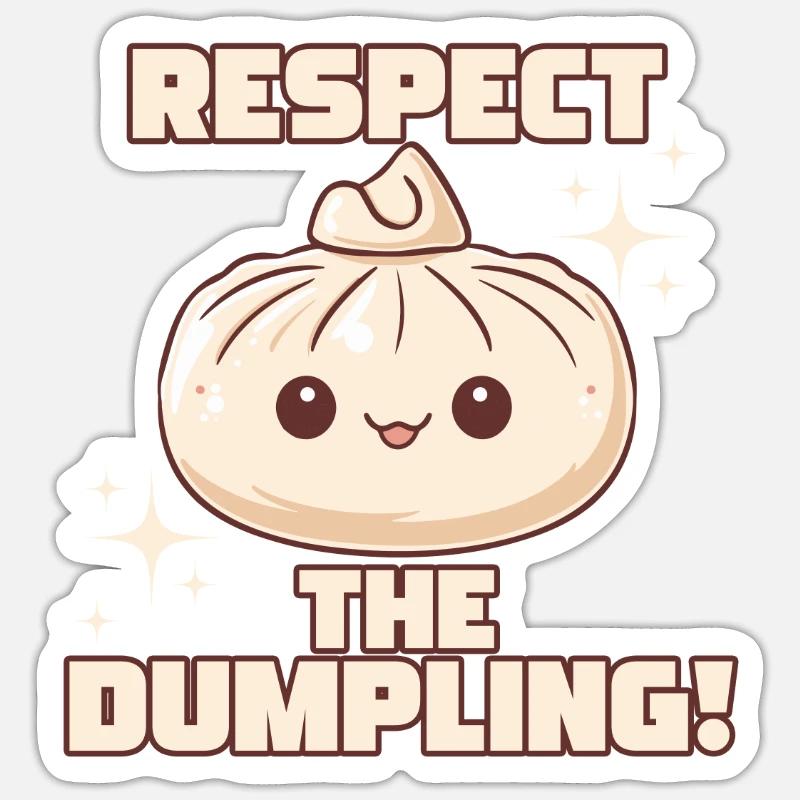 Respect The Dumpling Mignon Cartoon Dumpling Sticker taille S (10 x 10 cm)