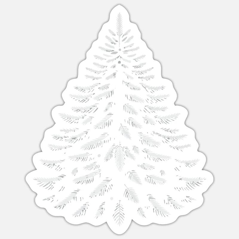 Simple Christmas Tree Silhouette - Sticker size S (10 x 10 cm) - white matte