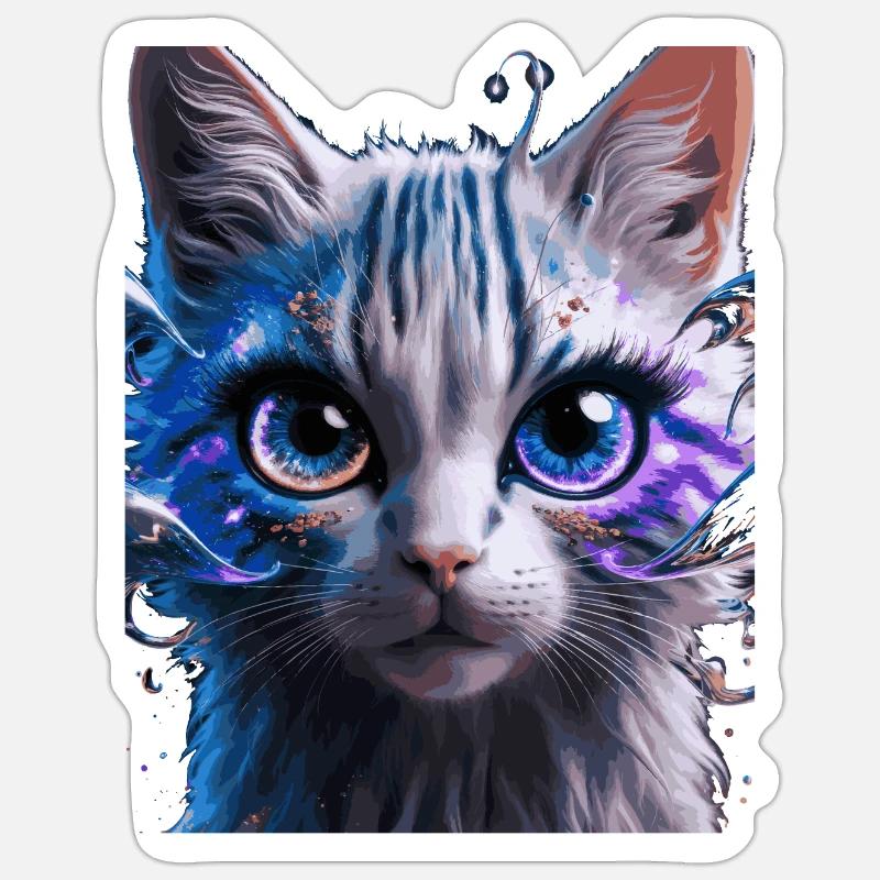 Space Cat - Sticker size S (10 x 10 cm) - white matte