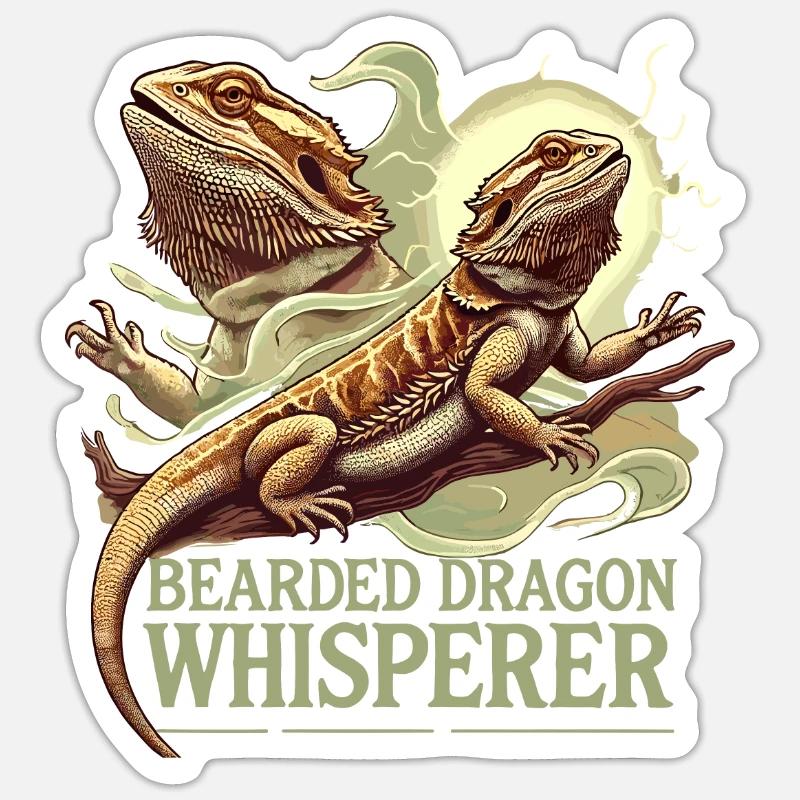 Bartagamenflüsterer - Sticker Größe S (10 x 10 cm) - Mattweiß
