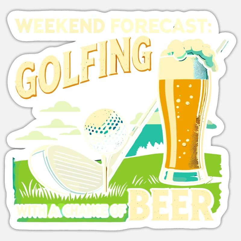 Wochenendvorhersage: Golfen mit einer Chance auf Sticker Größe S (10 x 10 cm)
