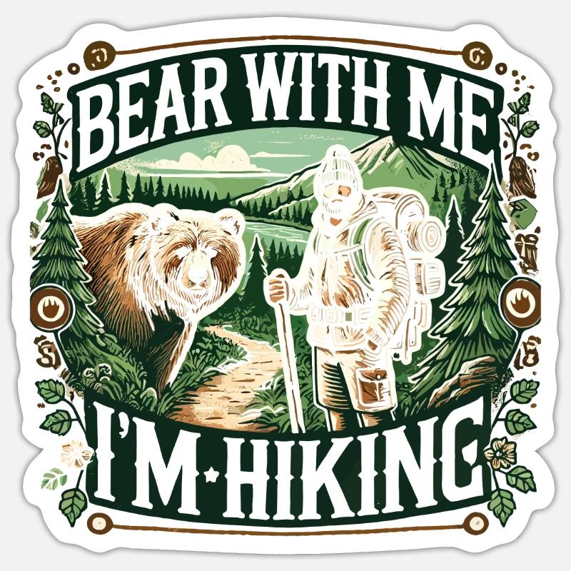 Geduld mit mir, ich bin auf Wanderschaft - Sticker Größe S (10 x 10 cm) - Mattweiß