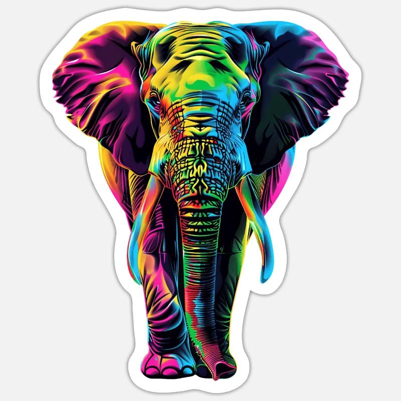 Elefant - Sticker Größe S (10 x 10 cm) - Mattweiß