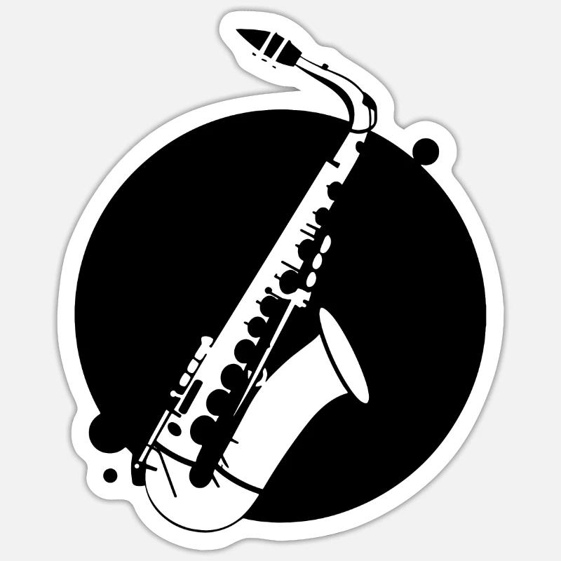 Saxophone - Sticker size S (10 x 10 cm) - white matte