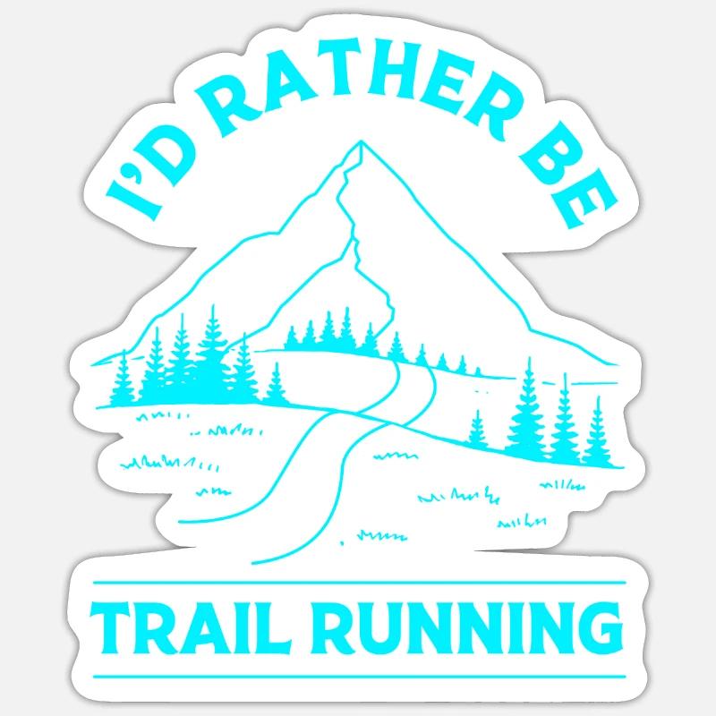 Trail running - Sticker taille S (10 x 10 cm) - blanc mat