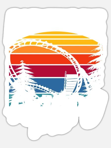 Airtime Achterbahn Glücklich Zeit - Sticker Größe S (10 x 10 cm) - Mattweiß