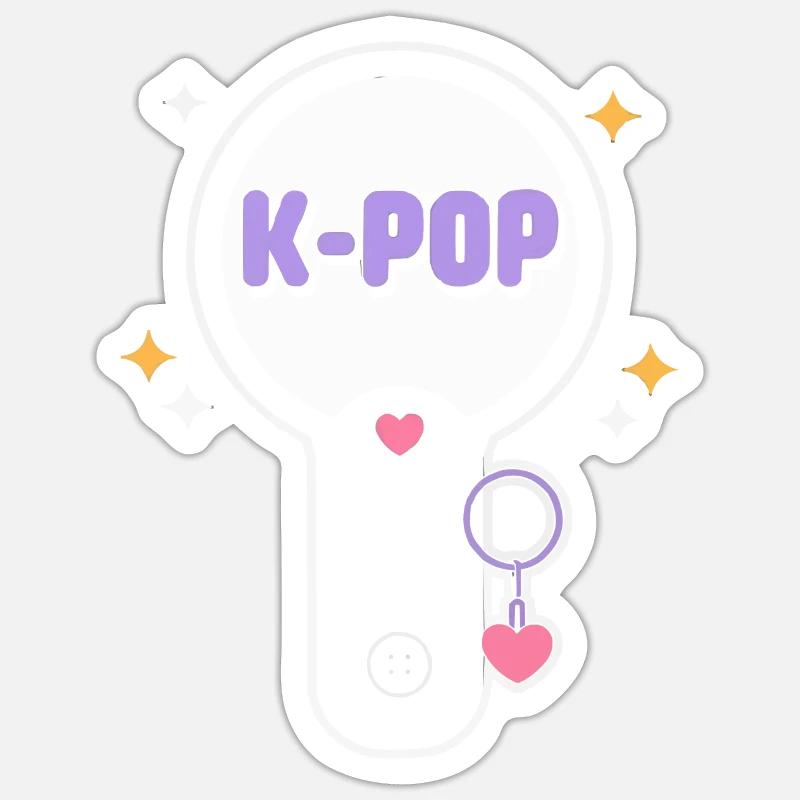 K-Pop Musique pop coréenne Corée du Sud Kpop Lightstick - Sticker taille S (10 x 10 cm) - blanc mat
