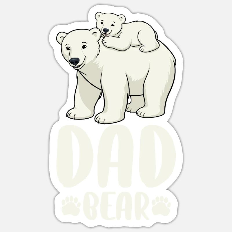 Dad Bear - Sticker Größe S (10 x 10 cm) - Mattweiß
