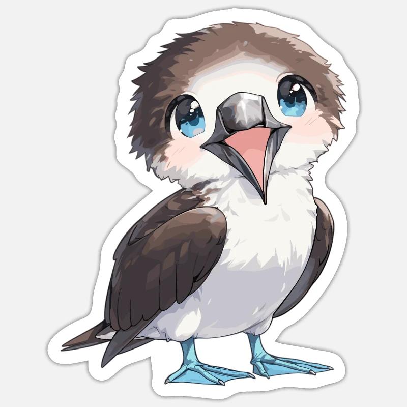 Blue-footed booby - Sticker size S (10 x 10 cm) - white matte