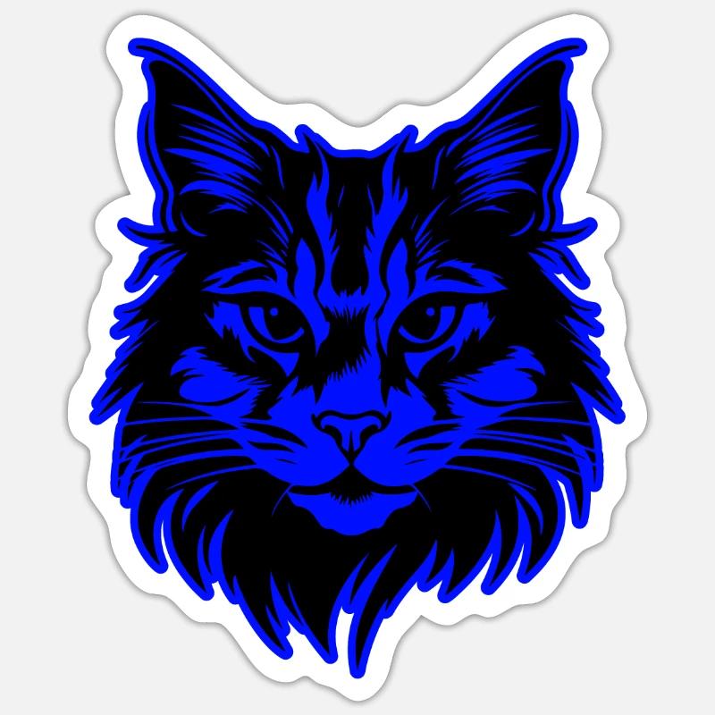 Tête de chat Chat - Sticker taille S (10 x 10 cm) - blanc mat