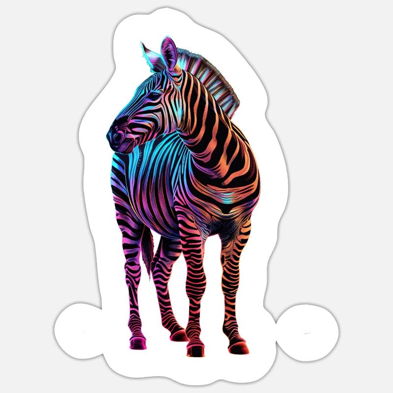 Zebra - Sticker Größe S (10 x 10 cm) - Mattweiß