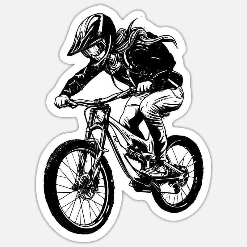 Mountain biker - Sticker size S (10 x 10 cm) - white matte