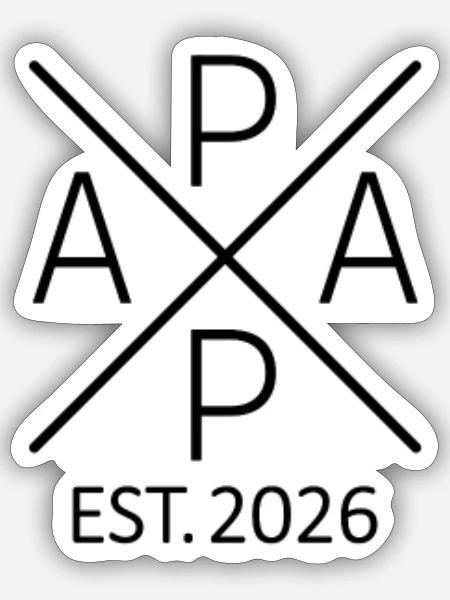 Papa 2026 werdender Vater 2026 stolzer Papa 2026 - Sticker Größe S (10 x 10 cm) - Mattweiß