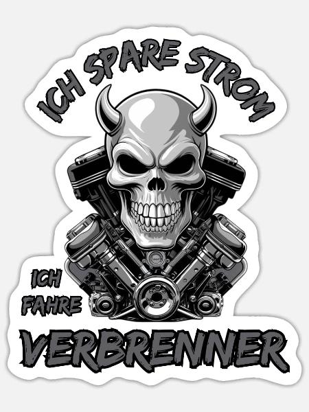 Ich Spare Strom Ich Fahre Verbrenner - Sticker Größe S (10 x 10 cm) - Mattweiß