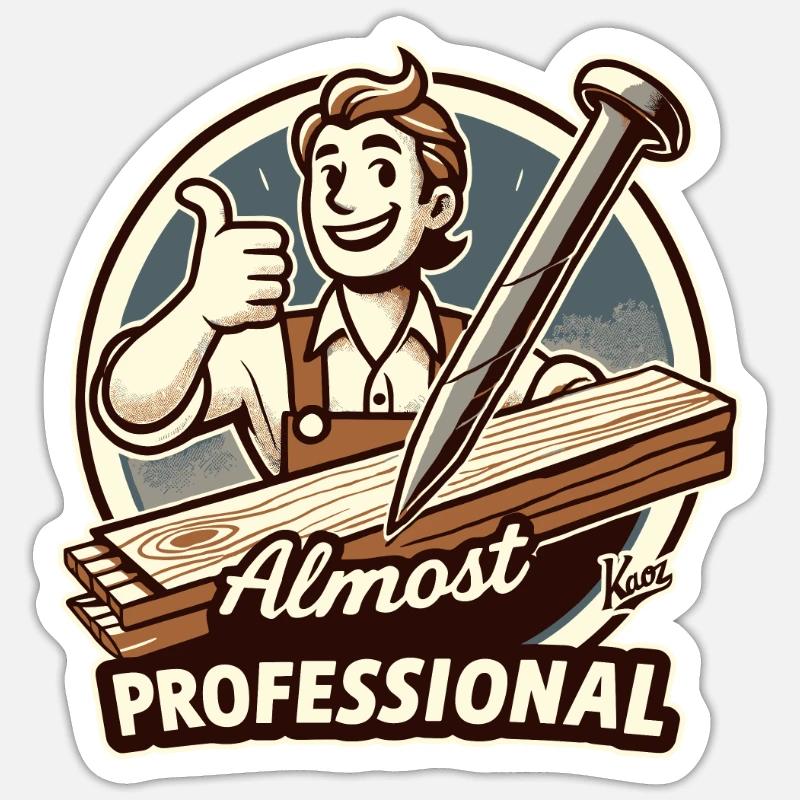 Fast Profi: DIY-Heimwerker - Sticker Größe S (10 x 10 cm) - Mattweiß