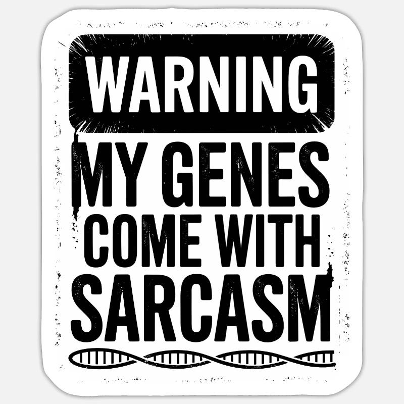 Sarkasmus Gene DNA Genetik - Sticker Größe S (10 x 10 cm) - Mattweiß