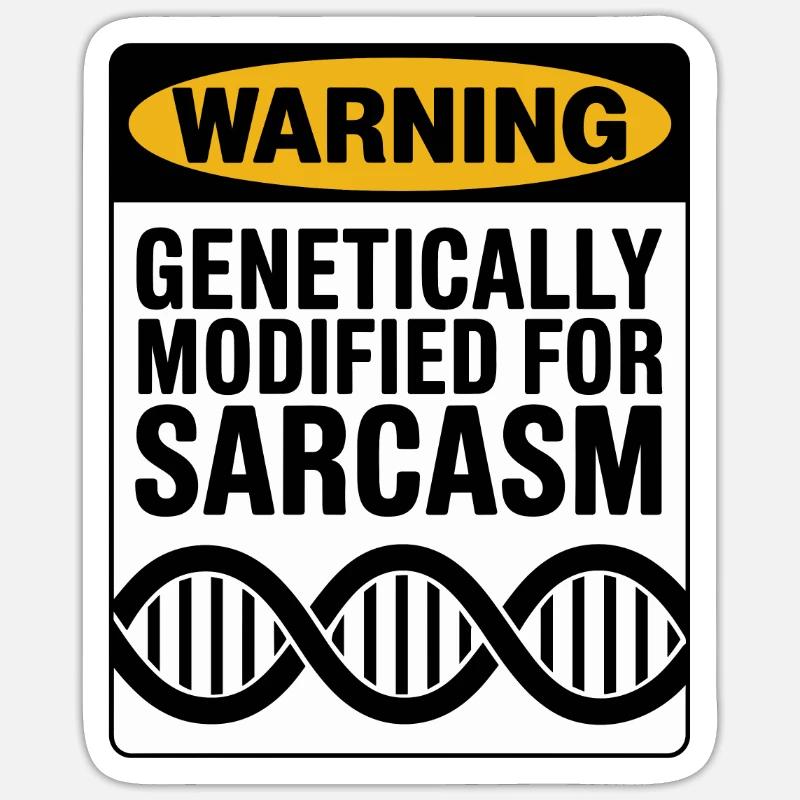 Sarkasmus Gene DNA Genetik - Sticker Größe S (10 x 10 cm) - Mattweiß