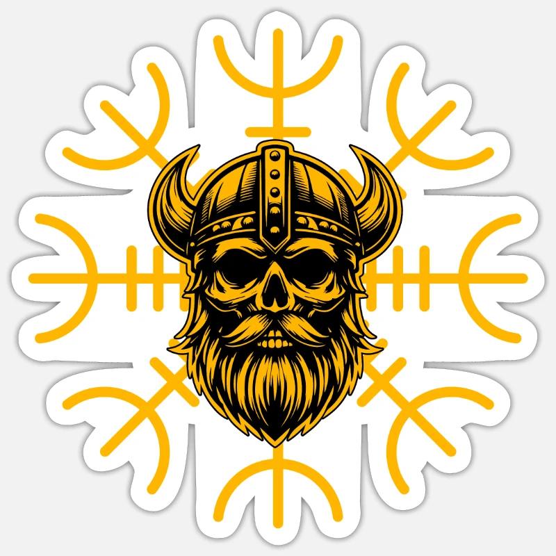 Wikinger - Sticker Größe S (10 x 10 cm) - Mattweiß