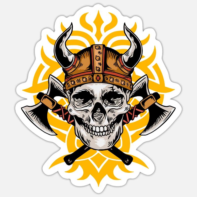 Wikinger - Sticker Größe S (10 x 10 cm) - Mattweiß