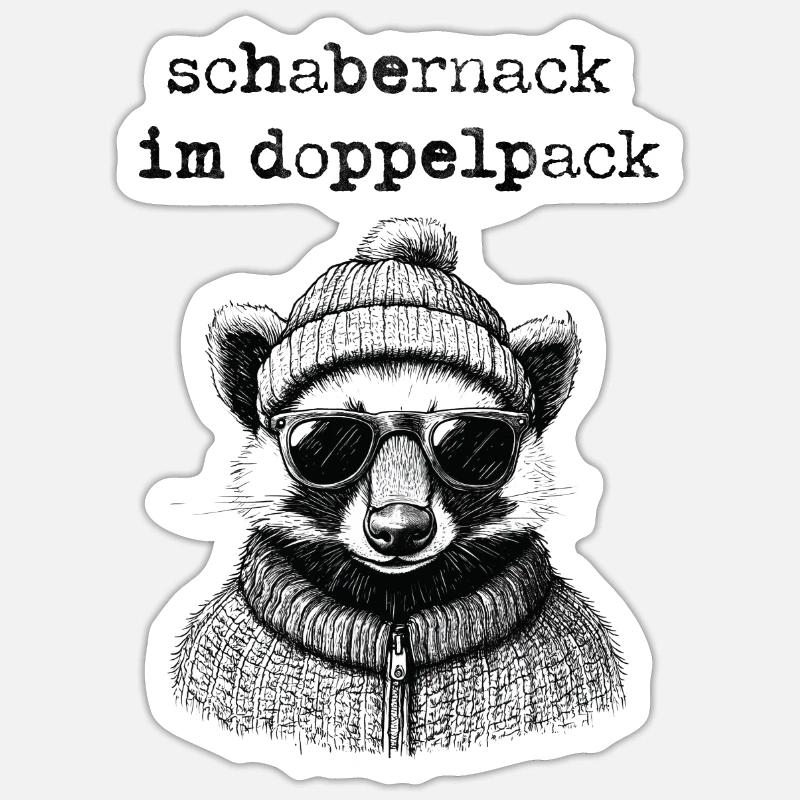 Schabernack im Doppelpack - Sticker Größe S (10 x 10 cm) - Mattweiß