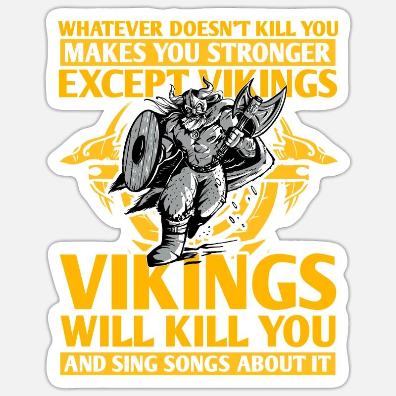 Wikinger - Sticker Größe S (10 x 10 cm) - Mattweiß