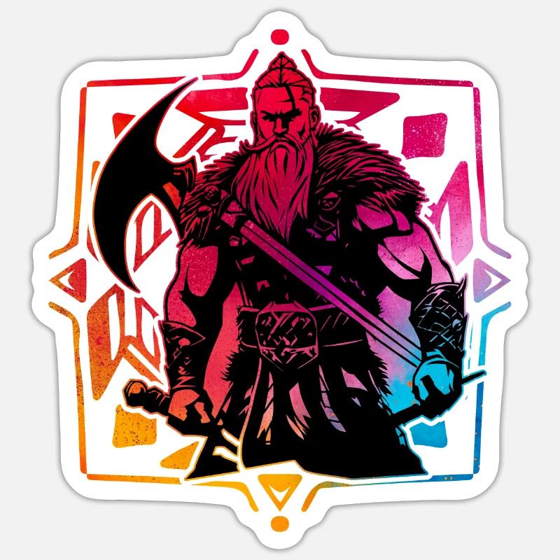 Wikinger - Sticker Größe S (10 x 10 cm) - Mattweiß