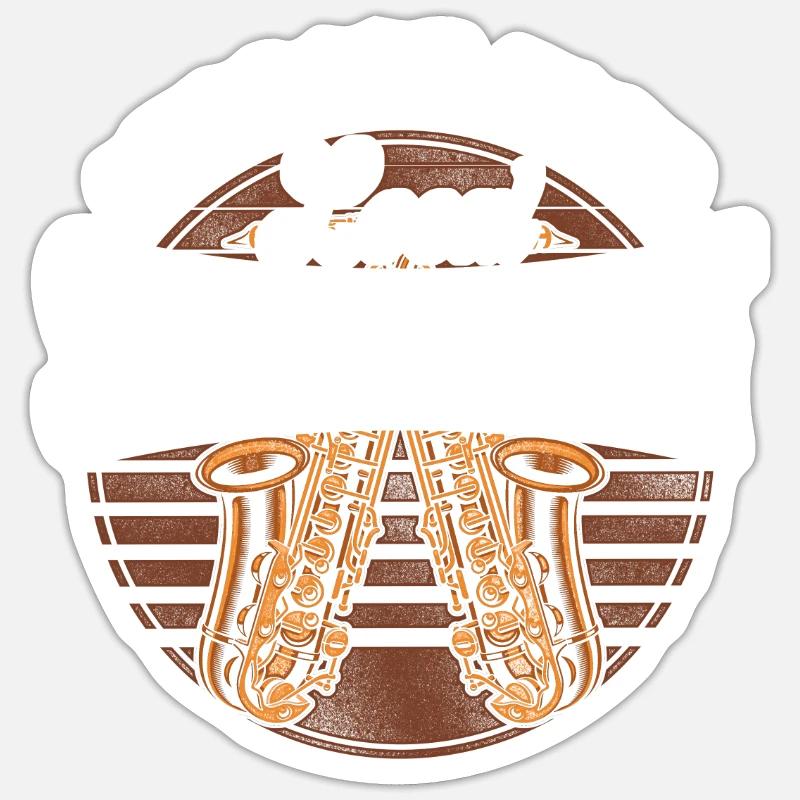 Saxophone Support Your Local - Sticker Größe S (10 x 10 cm) - Mattweiß