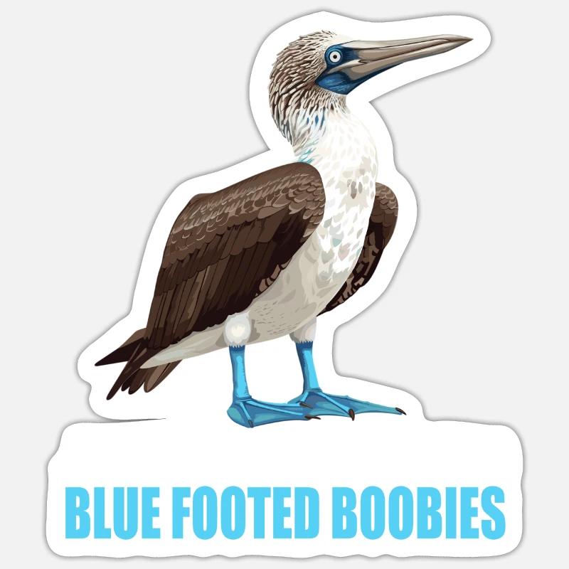 Blue-footed booby - Sticker size S (10 x 10 cm) - white matte