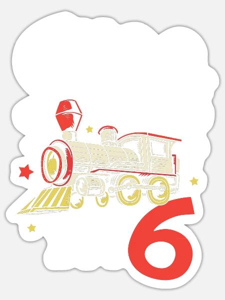Kindergeburtstag Zug Zugführer Lokomotive - Sticker Größe S (10 x 10 cm) - Mattweiß