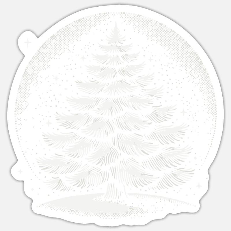 Atmospheric Christmas Tree Artwork Sticker size S (10 x 10 cm)