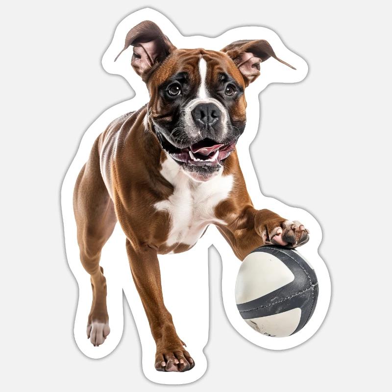 Boxer - Sticker Größe S (10 x 10 cm) - Mattweiß