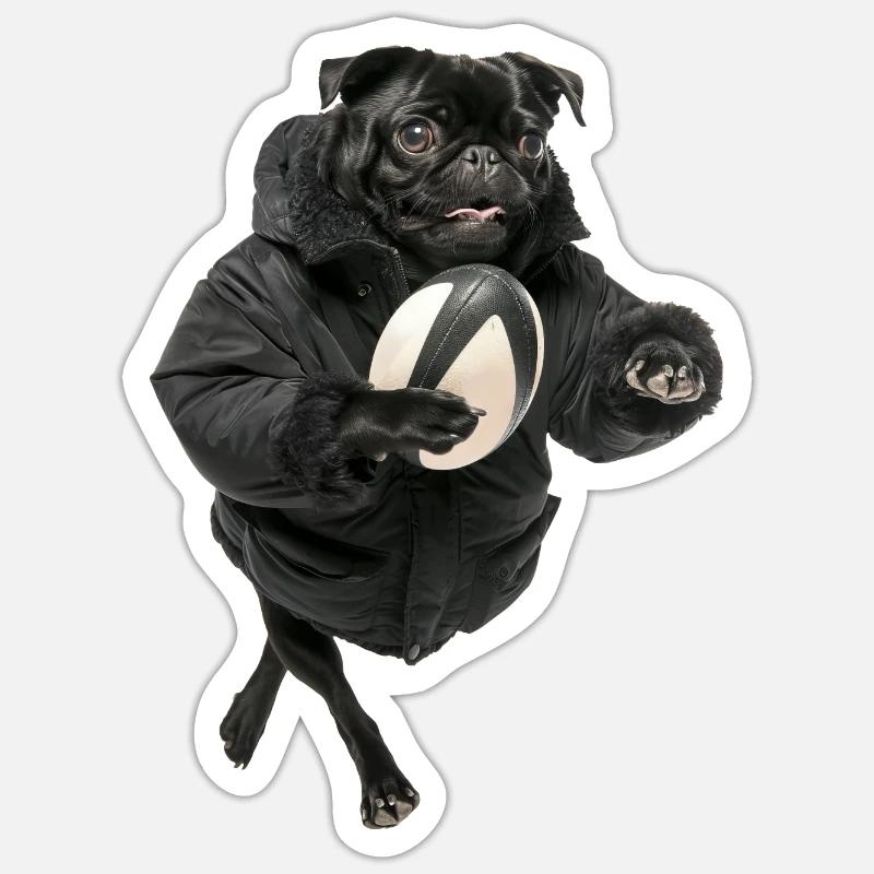 Mops - Sticker Größe S (10 x 10 cm) - Mattweiß