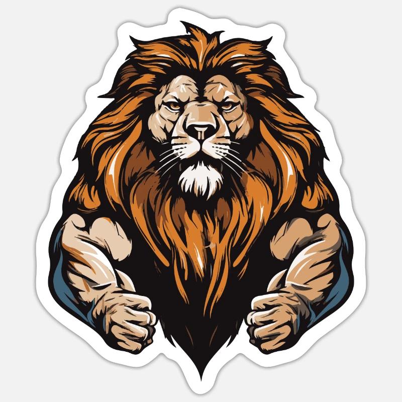 Leo Muscles Sticker size S (10 x 10 cm)