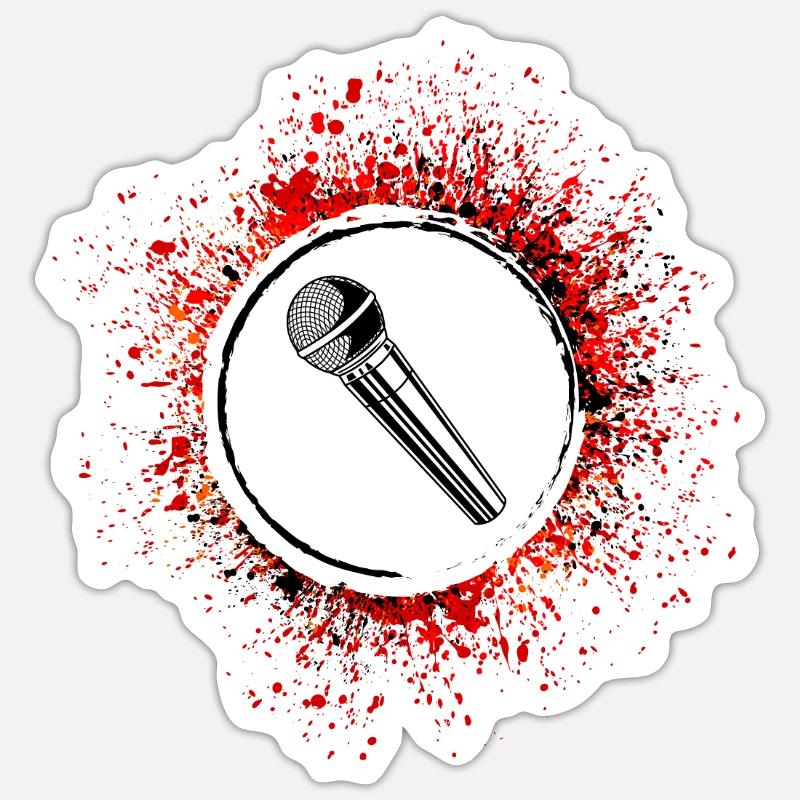 Icône du microphone - Sticker taille S (10 x 10 cm) - blanc mat