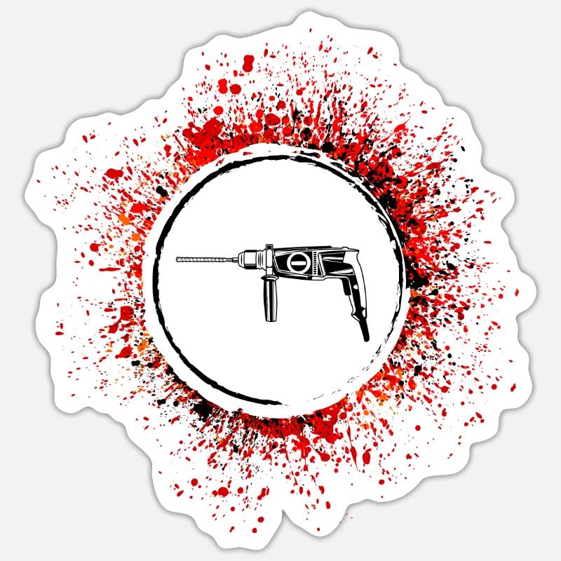 Electric Drill Icon Tool - Sticker size S (10 x 10 cm) - white matte