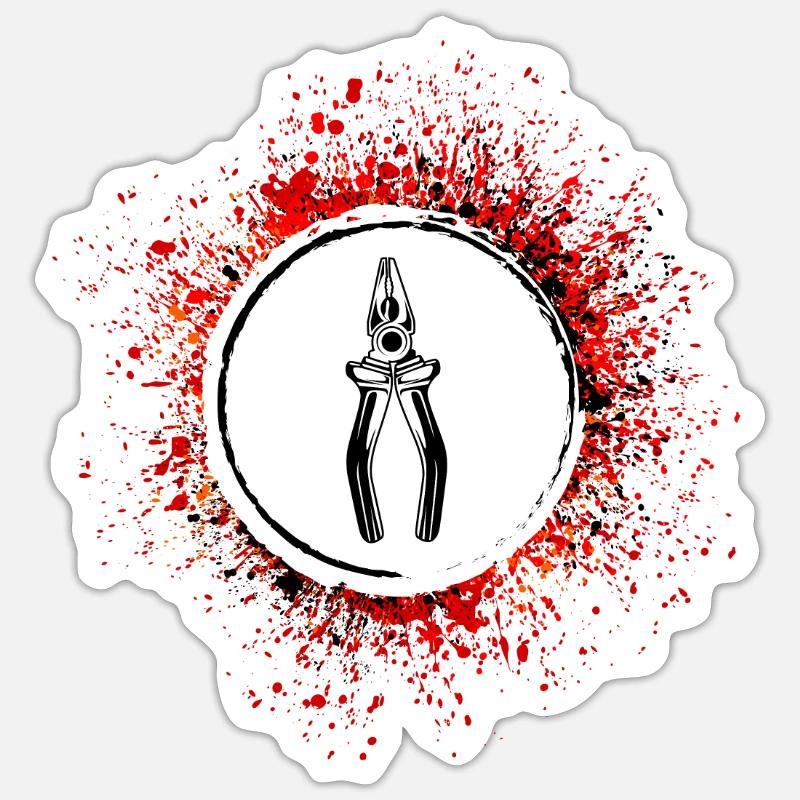 Pliers Symbol Tool - Sticker size S (10 x 10 cm) - white matte