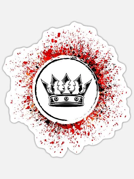 Krone Royal - Sticker Größe S (10 x 10 cm) - Mattweiß